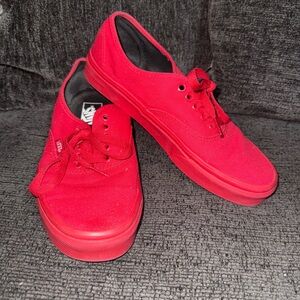 VANS Authentic Shoes True Red W/ Black Sole Men’s 6.5 Women 8